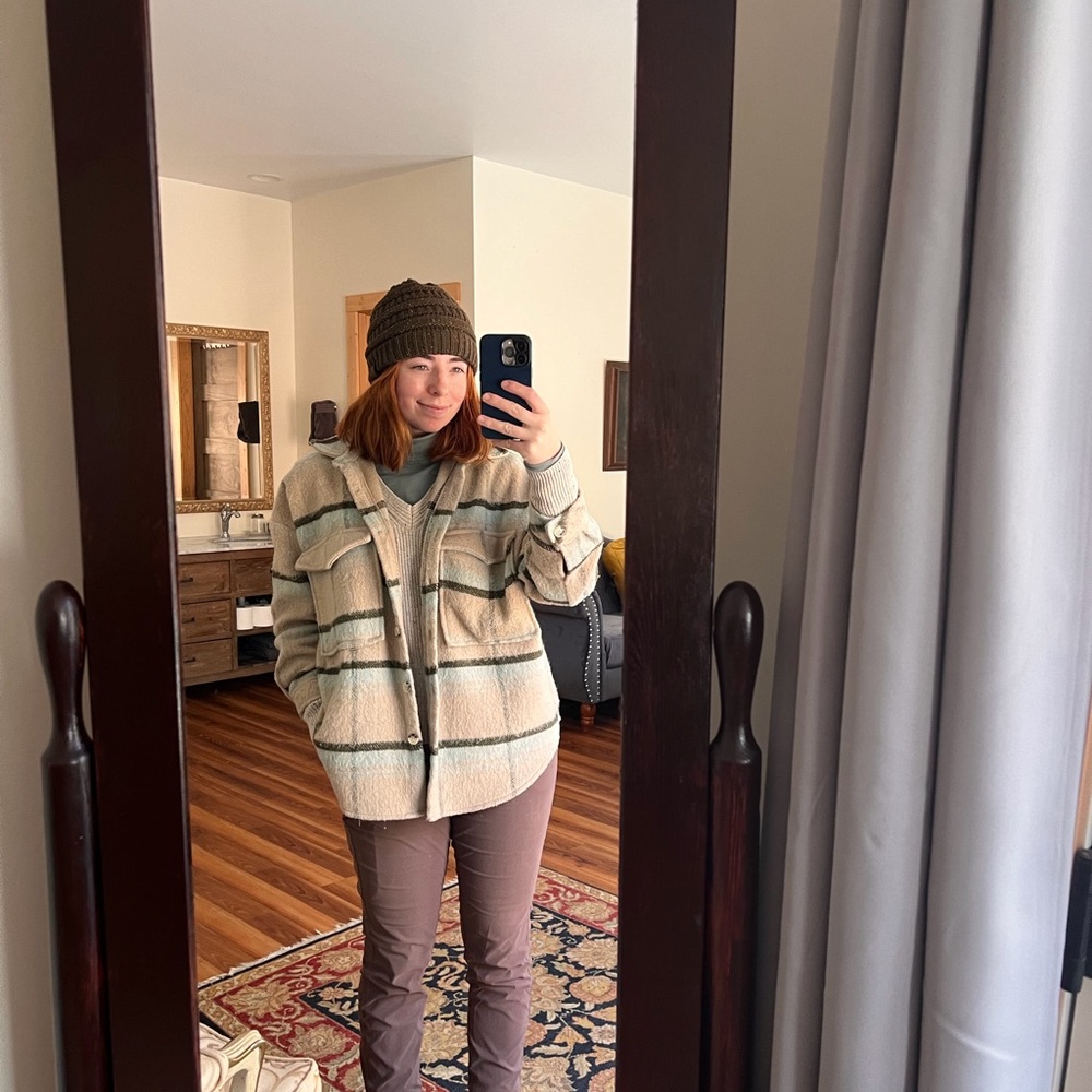 Oversize Plaid Shirt Jacket